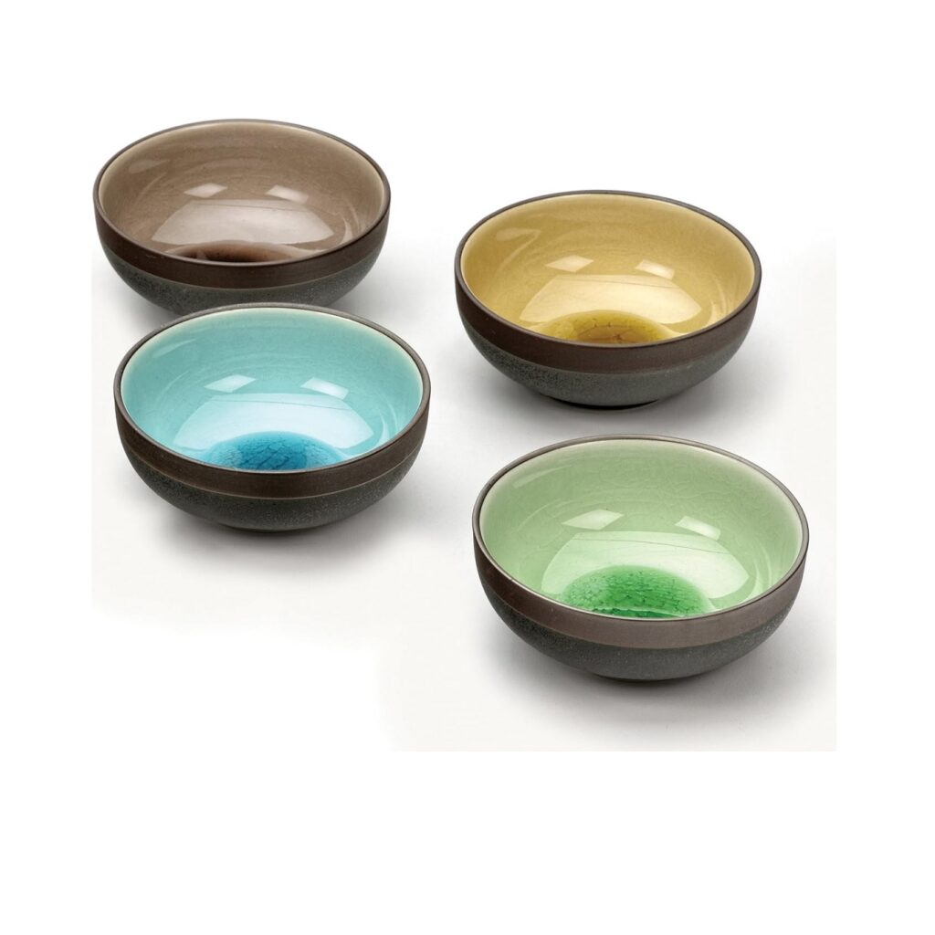 Japanese Crackle Glaze Ceramic Bowl Set