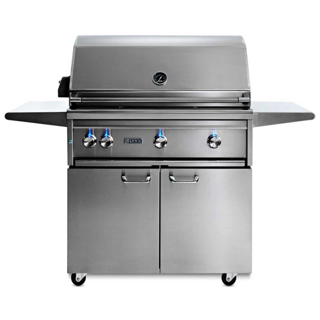 Lynx 36” Professional Freestanding Grill with 1 Trident Infrared Burner and 2 Ceramic Burners and Rotisserie