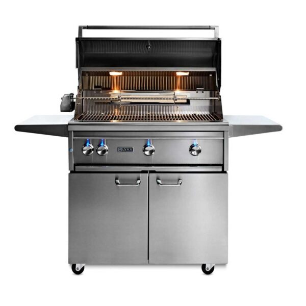 Lynx 36” Professional Freestanding Grill with 1 Trident Infrared Burner and 2 Ceramic Burners and Rotisserie