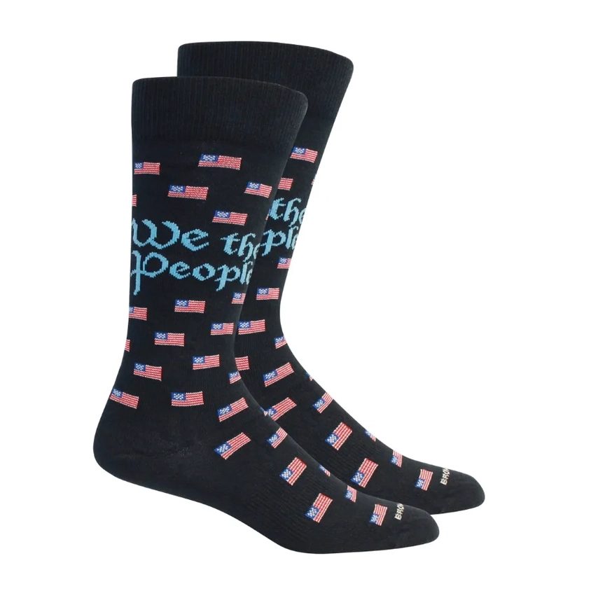 Brown Dog We the People Socks - Navy