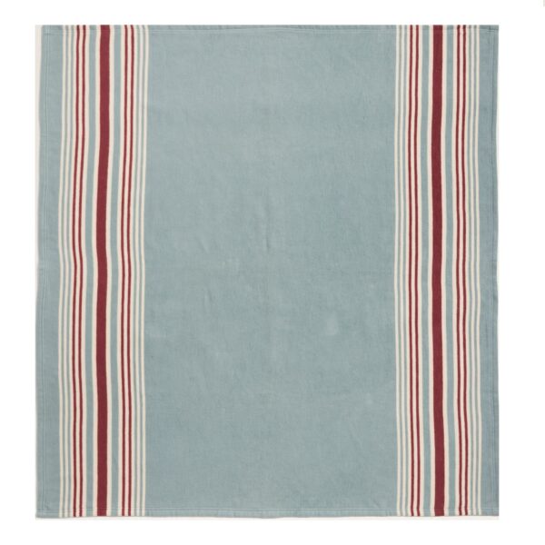 Pendleton Carico Lake/Stripe Organic Cotton Throw Set - Marine/Shale