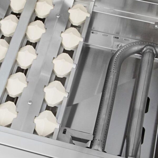 Delta Heat 38-Inch 3-Burner Built-In Gas Grill with Sear Zone & Rotisserie Kit (White Panel)(Available in Natural Gas or Liquid Propane)