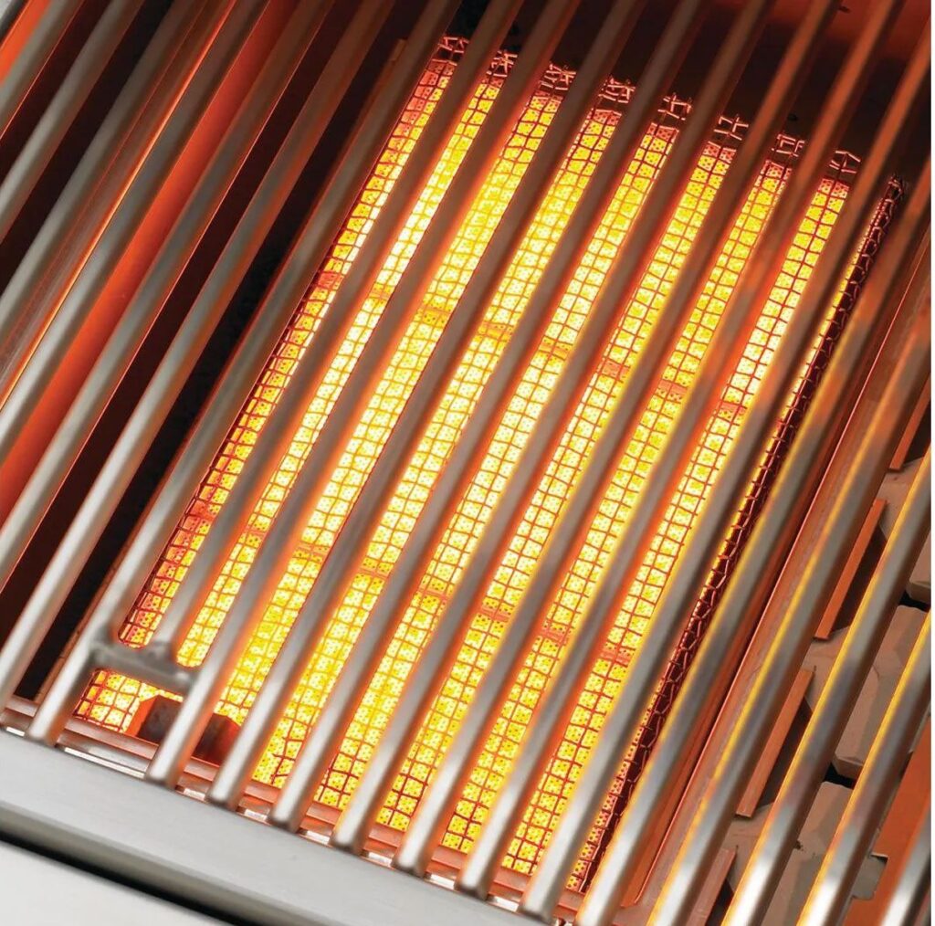 Delta Heat 38-Inch 3-Burner Built-In Gas Grill with Sear Zone & Rotisserie Kit (White Panel)(Available in Natural Gas or Liquid Propane)