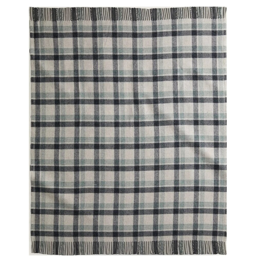 Pendleton Eco Wise Fringed Throw - Oat Kelso Plaid