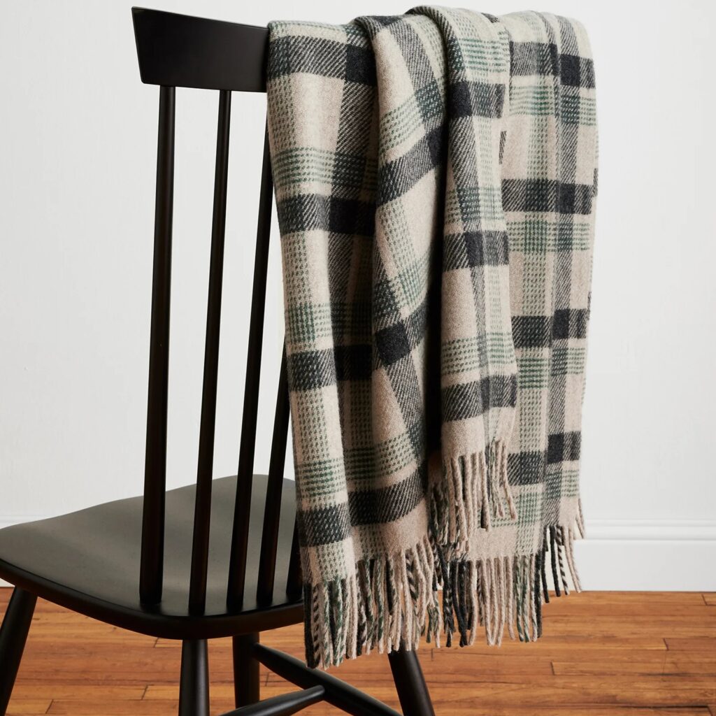 Pendleton Eco Wise Fringed Throw - Oat Kelso Plaid