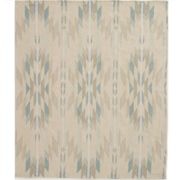 Pendleton Wyeth Falls/Stripe Organic Cotton Throw Set - Linen