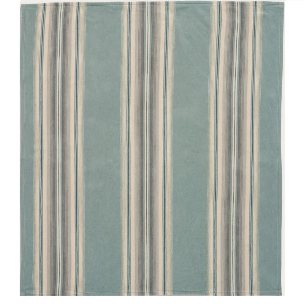 Pendleton Wyeth Falls/Stripe Organic Cotton Throw Set - Linen