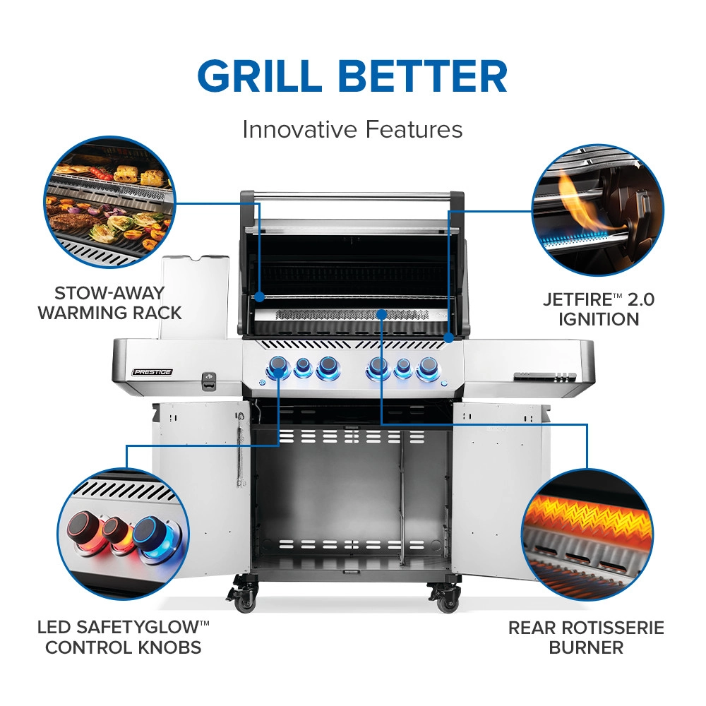 Napoleon Prestige 500 RSIB Propane Gas Grill with Infrared Side and Rear Burner3