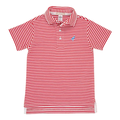 Prim & Proper White Polo - Red Stripe2
