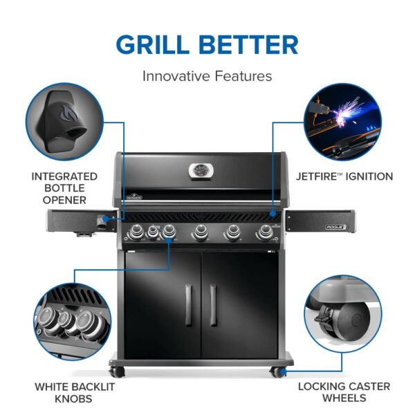 Napoleon Rogue PRO 625 SIB with Infrared Side Burner - Black (Liquid Propane)