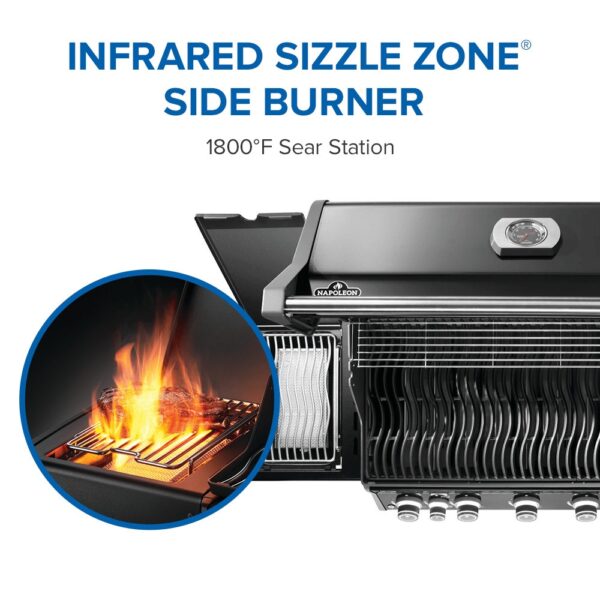 Napoleon Rogue PRO 625 SIB with Infrared Side Burner - Black (Liquid Propane)