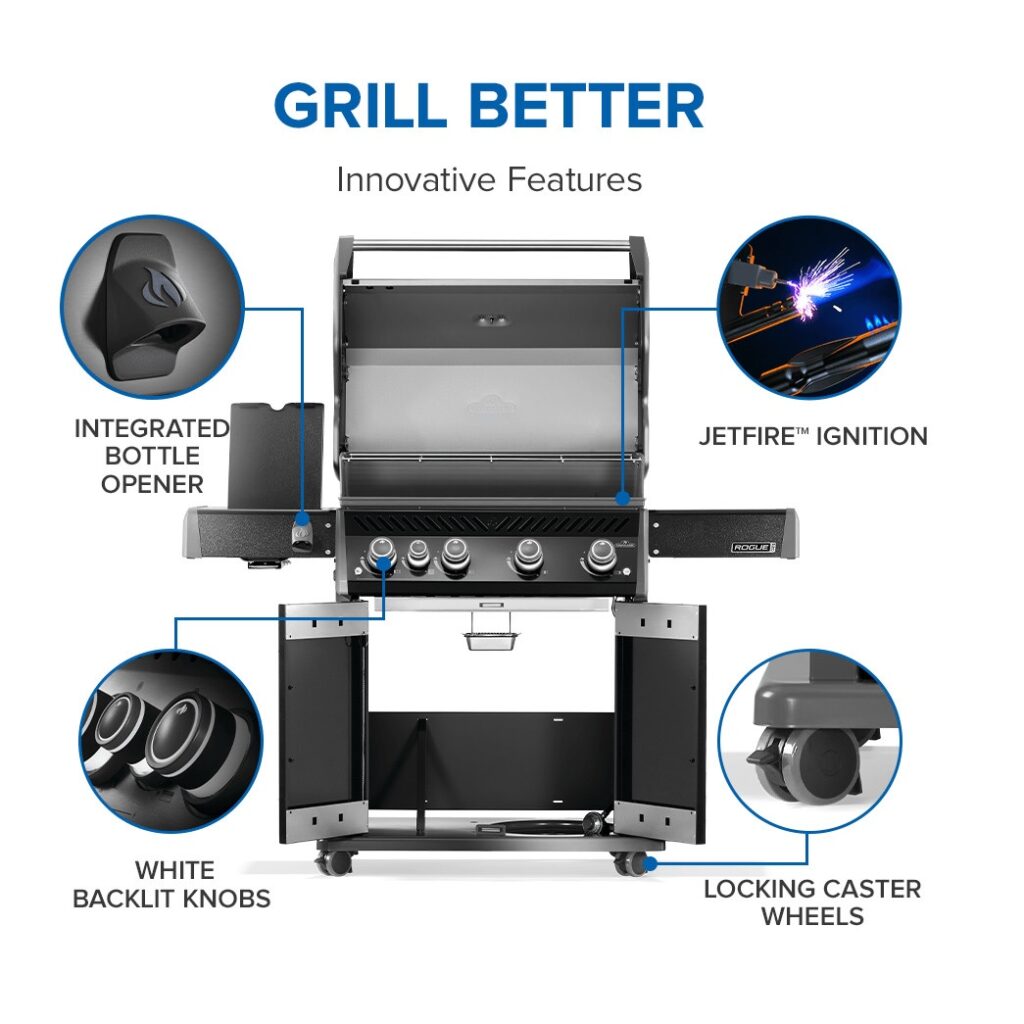 Napoleon Rogue PRO 525 SIB with Infrared Side Burner - Black (Liquid Propane)