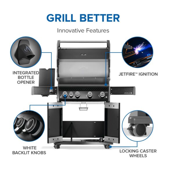 Napoleon Rogue PRO 525 SIB with Infrared Side Burner - Black (Liquid Propane)