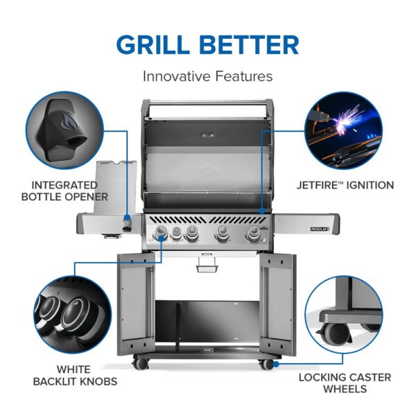 Napoleon Rogue PRO 525 SIB with Infrared Side Burner (Liquid Propane)