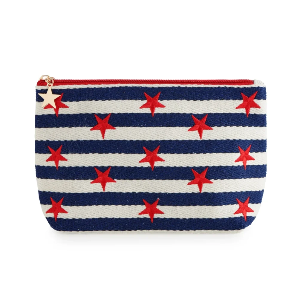 Shiraleah Morgan Stars Large Zip Pouch - Navy