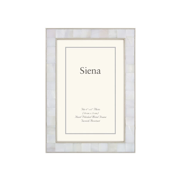 Siena Cast Silverplate Mother of Pearl 5x7 Frame