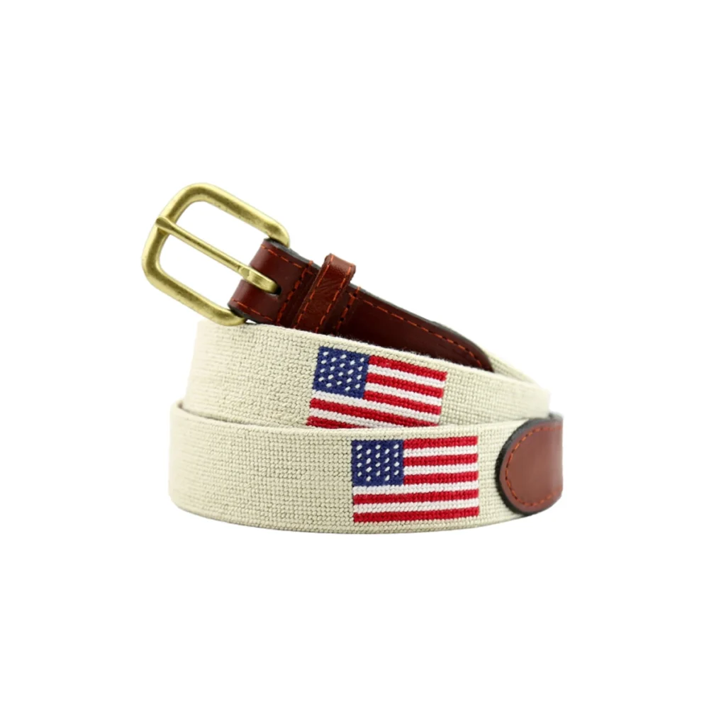 Smathers & Branson American Flag Belt - Light Khaki