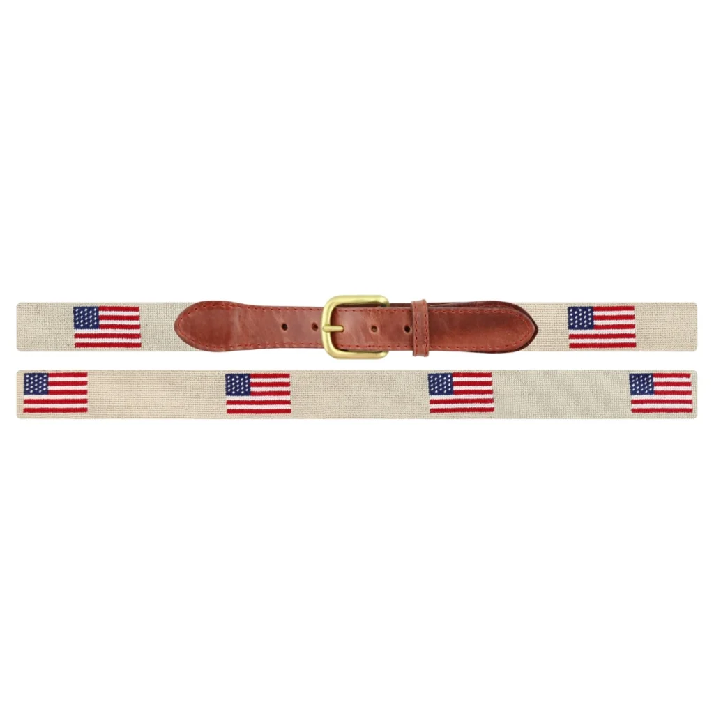 Smathers & Branson American Flag Belt - Light Khaki2