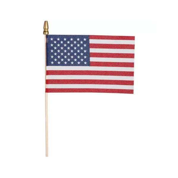 Valley Forge 4 x 6-inch Polycotton Stick American Flag