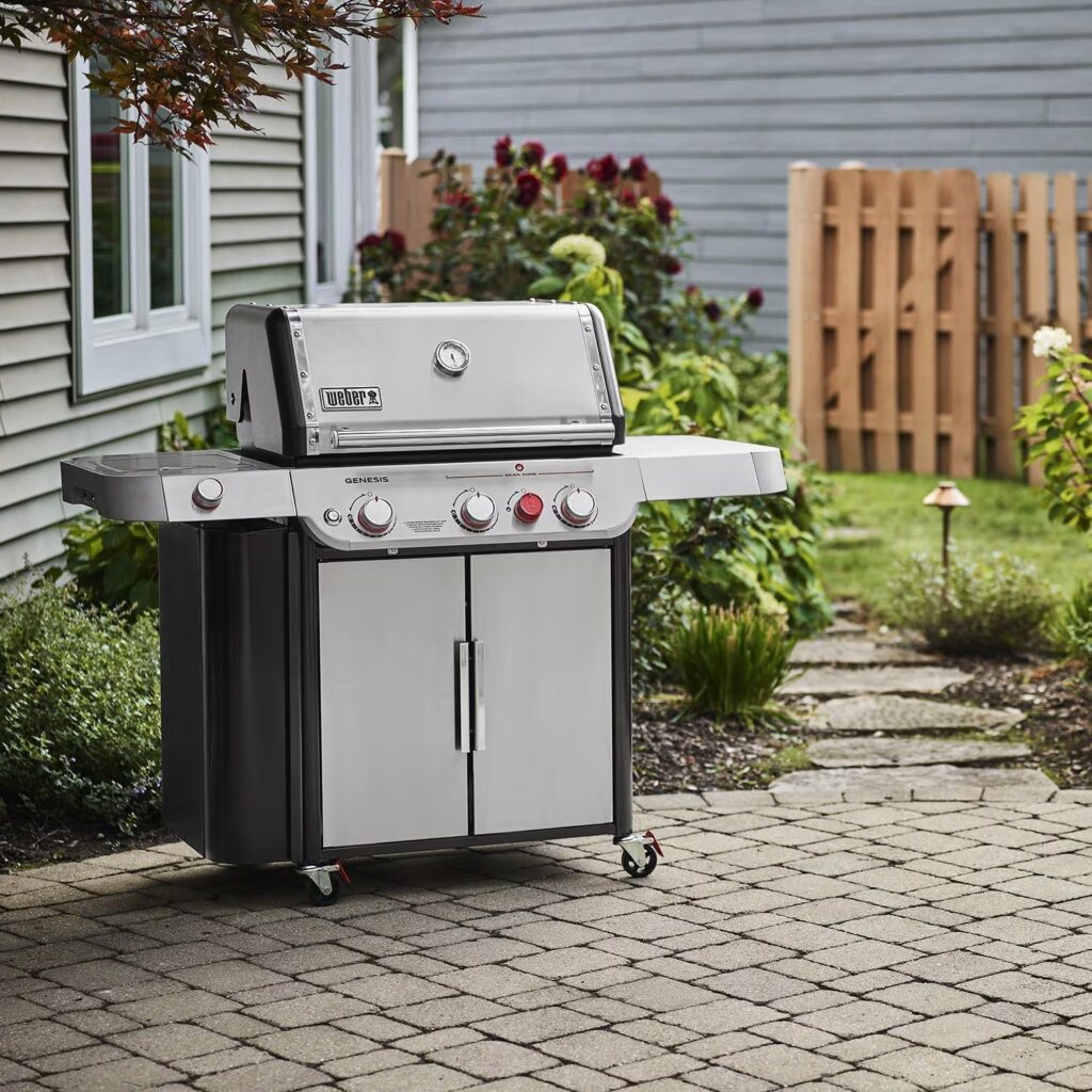 Weber Genesis S-335 Stainless Steel 3 -Burner Liquid Propane Gas Grill 1 -Side Burner