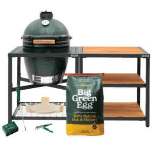 Big Green Egg Large Grill in Modular Nest with Expansion and 3 Acacia Inserts Package
