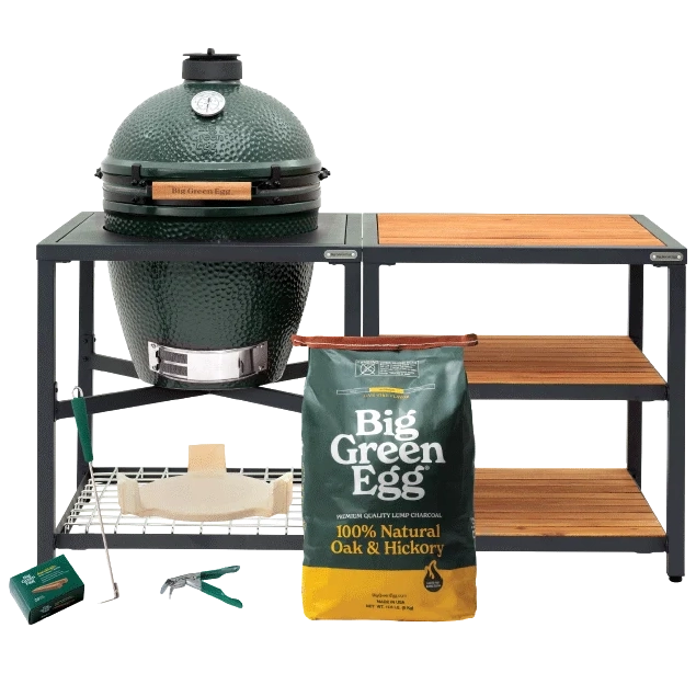 Big Green Egg Large Grill in Modular Nest with Expansion and 3