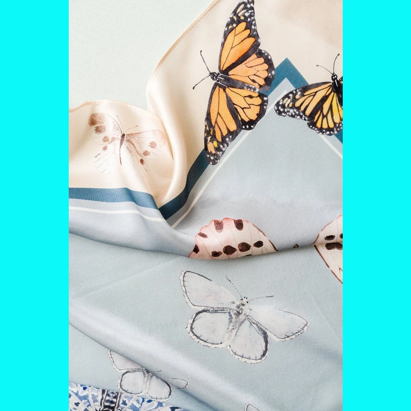 Catherine Cartie - Neutral Butterfly Scarf