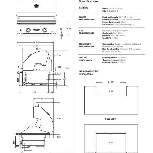 Twin Eagles 26" Delta Heat Gas Grill - Stainless Steel (Available in Natural Gas or Liquid Propane)