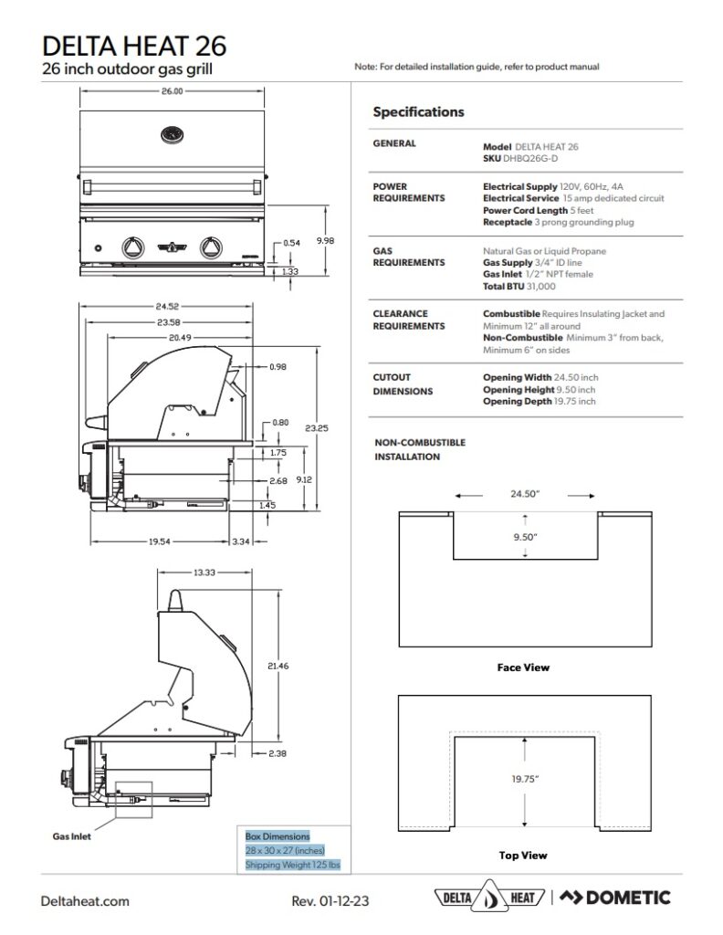 Twin Eagles 26" Delta Heat Gas Grill - Stainless Steel (Available in Natural Gas or Liquid Propane)