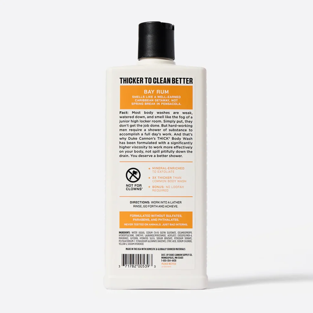 Duke Cannon Thick Body Wash - Bay Rum