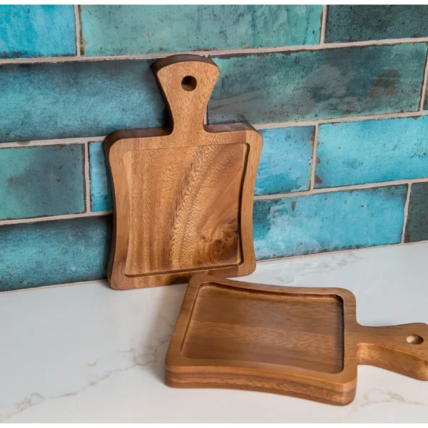 Lipper Acacia Appetizer Plates, Set of 2