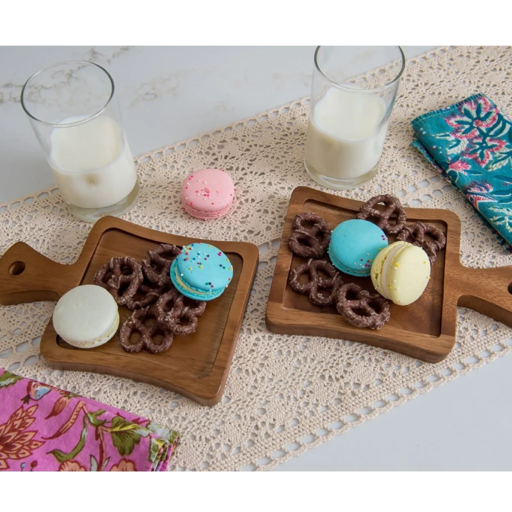 Lipper Acacia Appetizer Plates, Set of 2