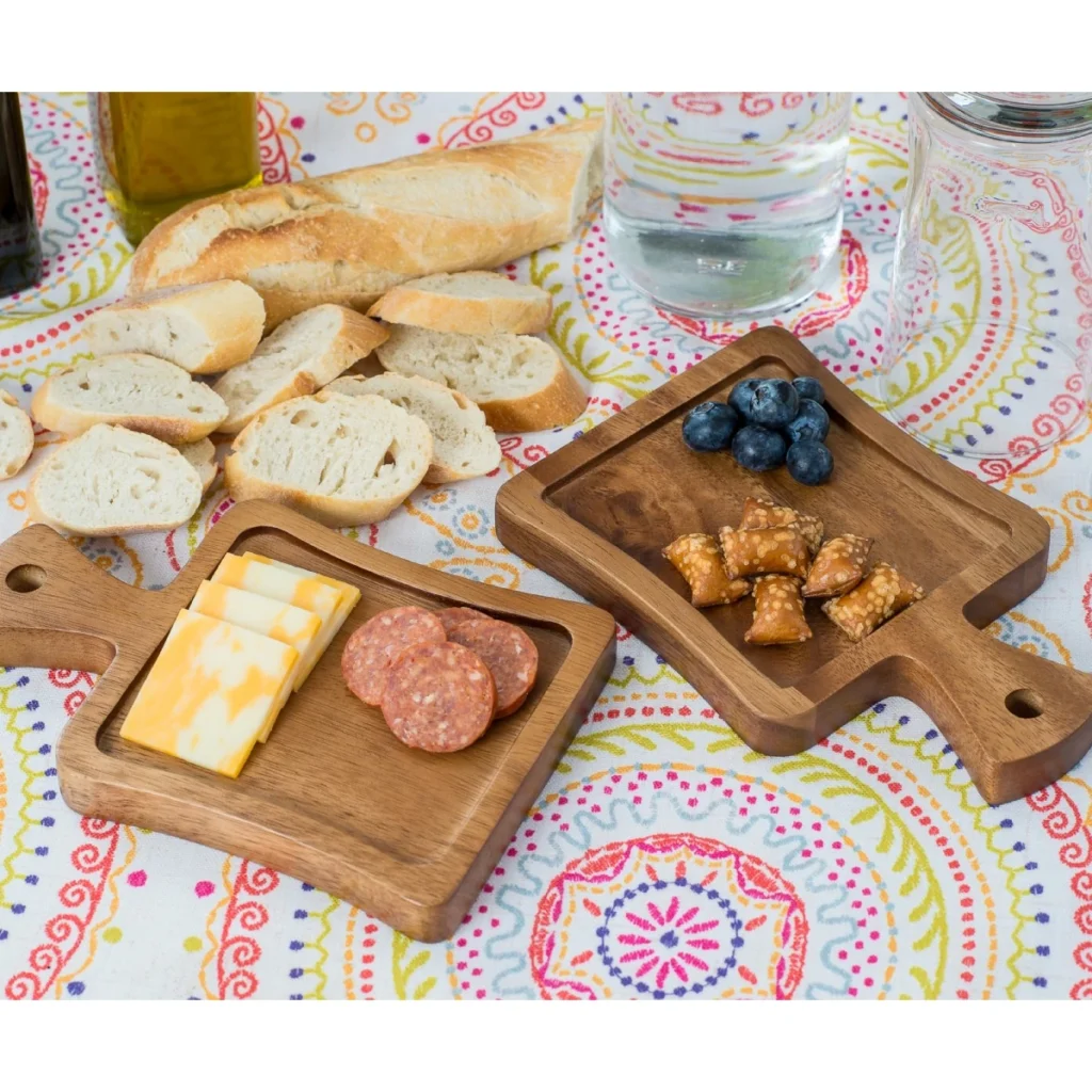 Lipper Acacia Appetizer Plates, Set of 2