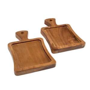 Lipper Acacia Appetizer Plates, Set of 2