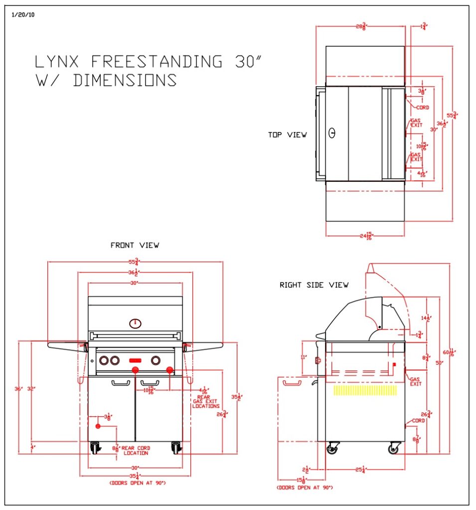 Lynx 30" Professional Freestanding Grill with 1 Trident Infrared Burner and 1 Ceramic Burner and Rotisserie (Available in Liquid Propane)