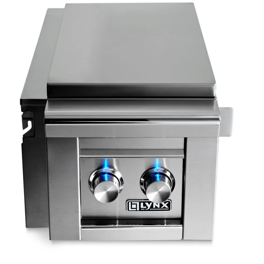 Lynx Professional Cart Mounted Double Side Burner - Stainless Steel (Available in Liquid Propane)