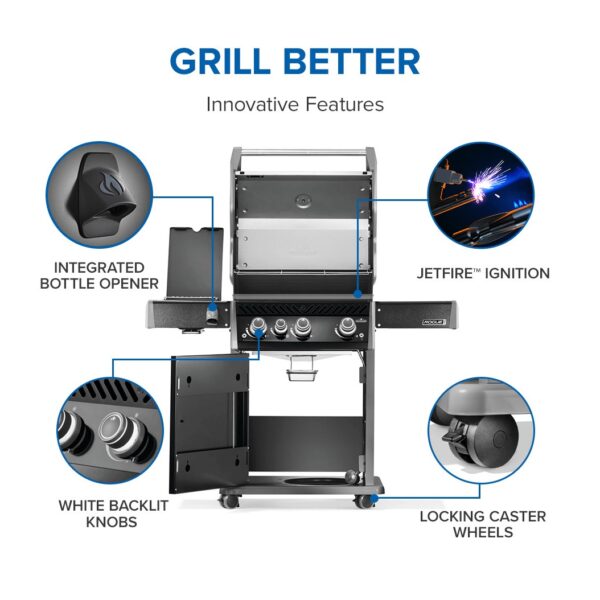 Napoleon Rogue PRO 425 SIB with Infrared Side Burner - Black (Liquid Propane)