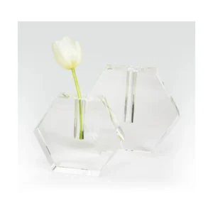 Tizo - Crystal Hex Flat Bud Vase - Small