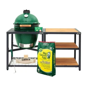 Big Green Egg Large in Modular Nest with Expansion and 3 Acacia Inserts Package