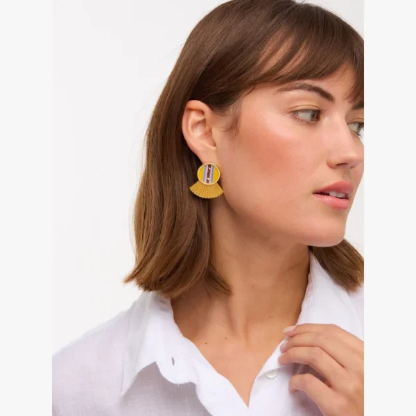 Brackish Adelaide Large Fan Gold Earrings