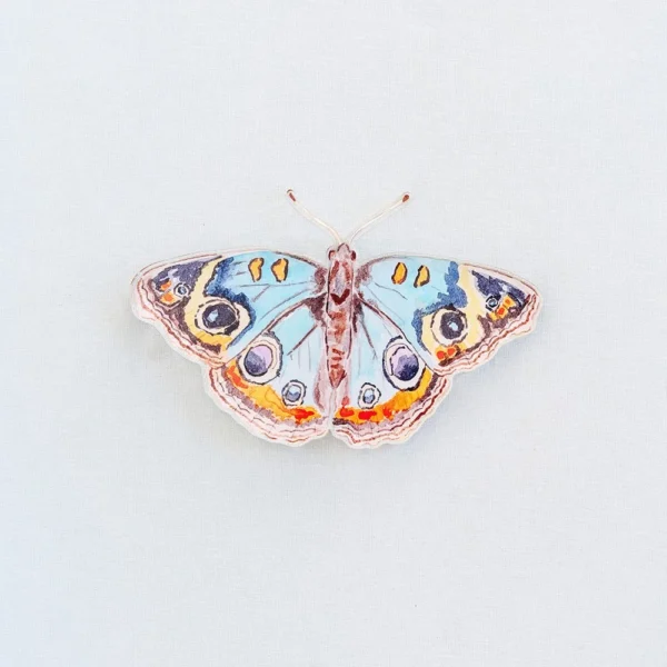 Catherine Cartie - Blue and Orange Butterfly Acrylic Art Block Large