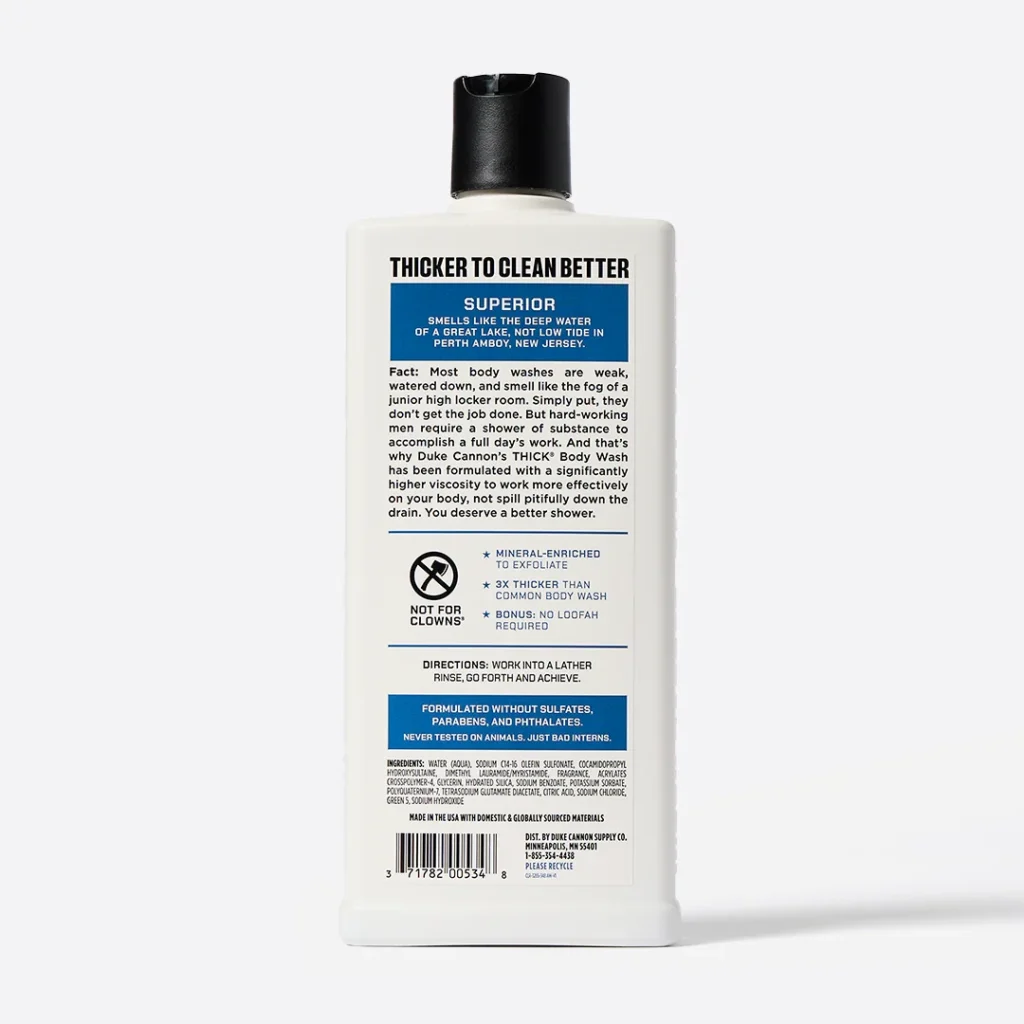 Duke Cannon Thick Body Wash - Superior