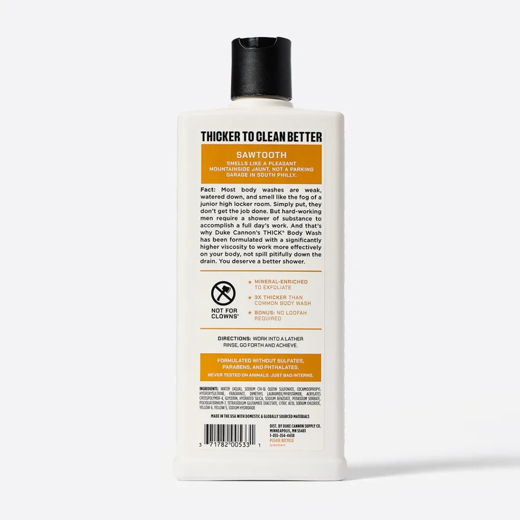 Duke Cannon Thick Body Wash - Sawtooth