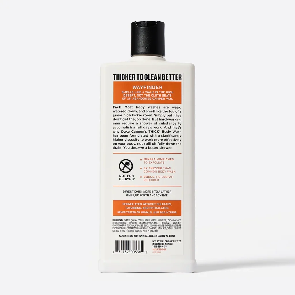 Duke Cannon Thick Body Wash - Wayfinder