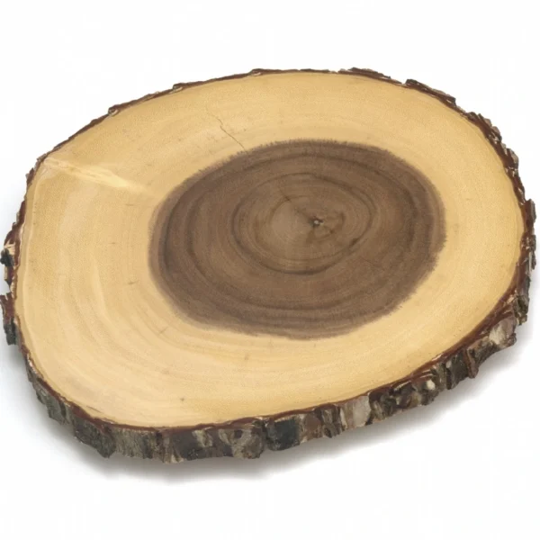 Lipper Acacia Bark Footed Server, Small