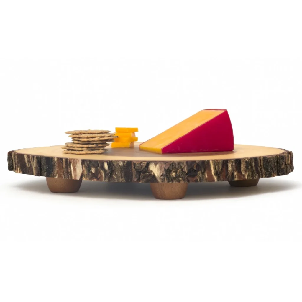 Lipper Acacia Bark Footed Server, Small