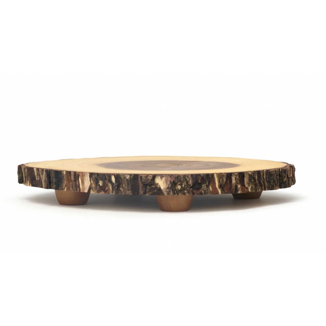 Lipper Acacia Bark Footed Server, Small