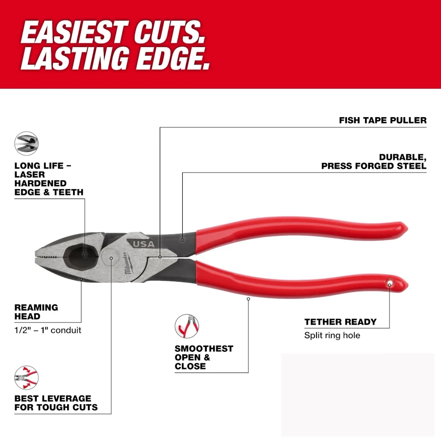 Milwaukee 9" Lineman's Pliers