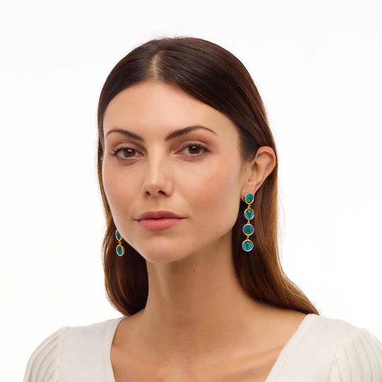 Brackish Norman Castle Multi Bezel Drop Earring