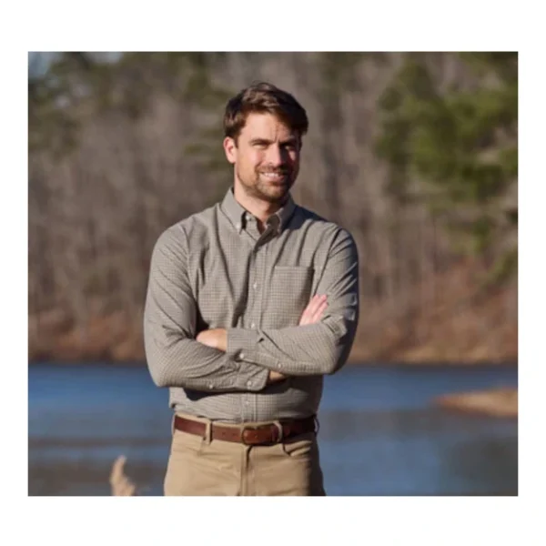 Tom Beckbe Knapp Cotton Long Sleeve Shirt - Khakhi Brown